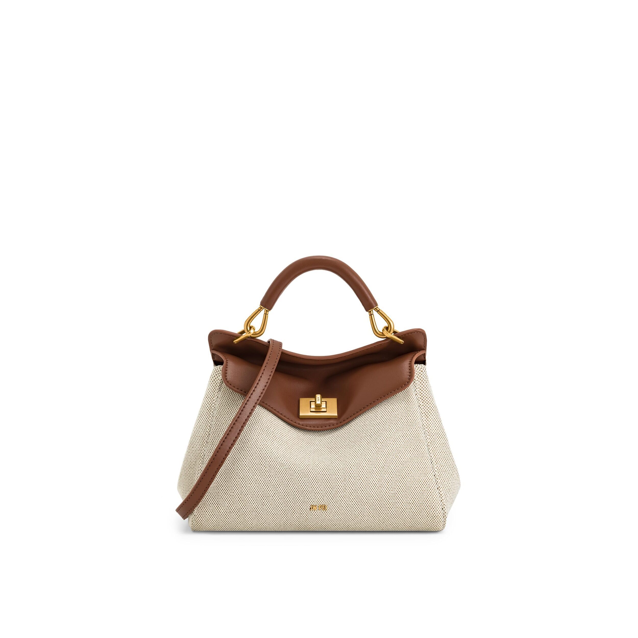 1817 Lucia Classic Top Handbag - Brown Canvas